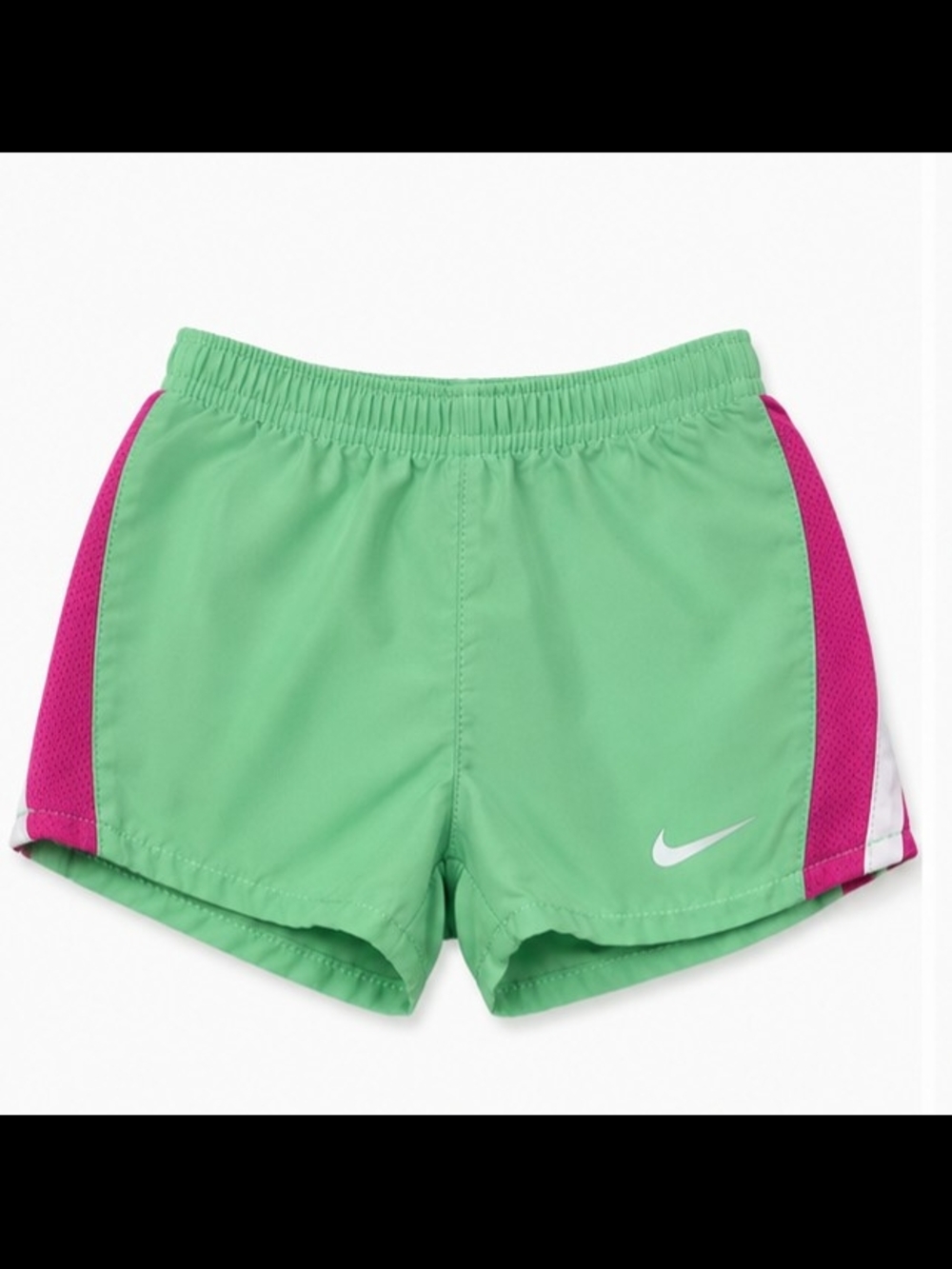 Nike Dri-FIT Toddler Girls Athletic Running Shorts Green Pink White Size 2T